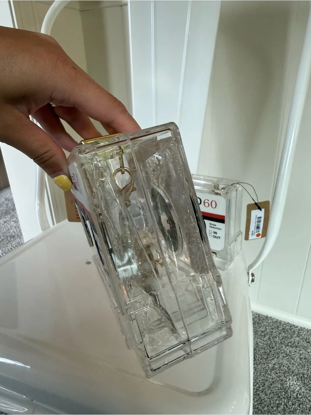 Clear Retro Acrylic Casette Tape Deck Clutch, new with tags attached